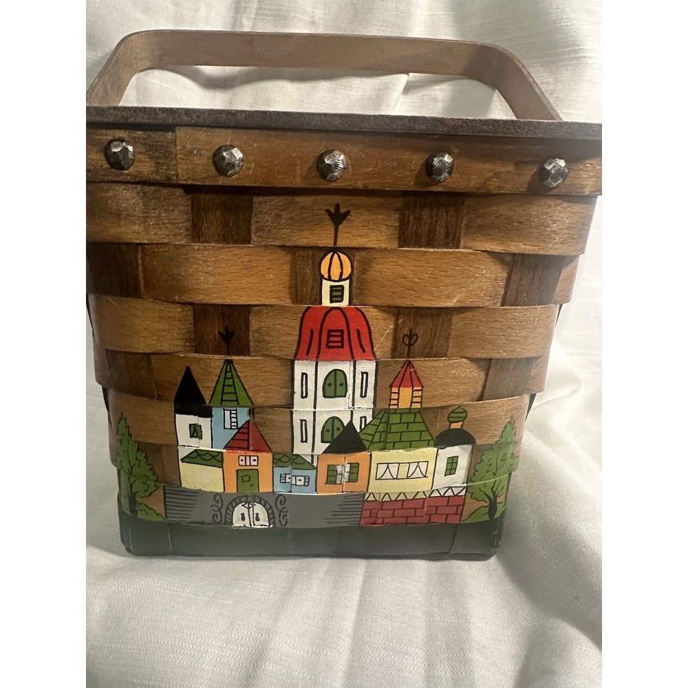 Gary Gail Dallas Hand Painted Basket Weave Handbag